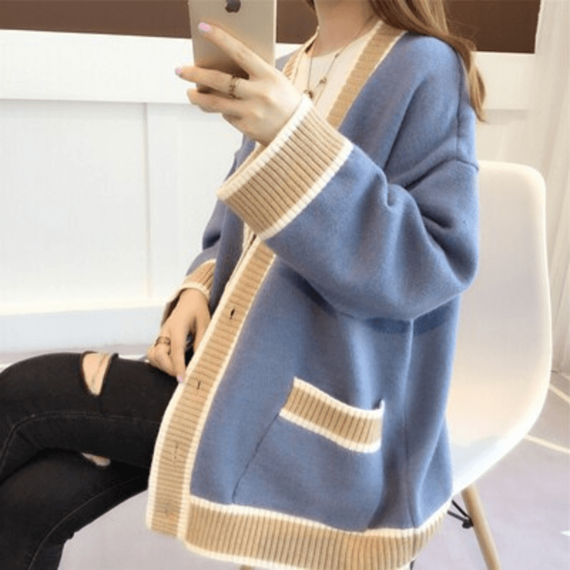 Cardigan Feminino com Botões Azul 6