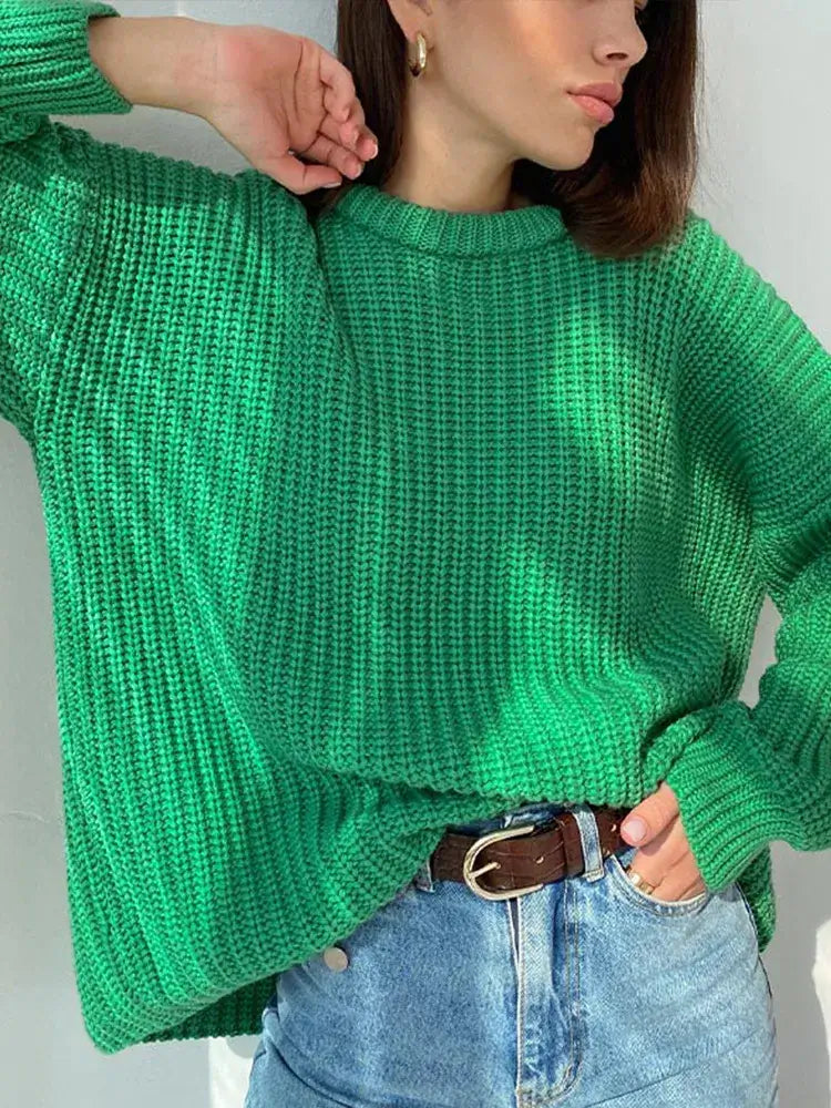 Suéter Feminino de Tricot Oversized Verde 16