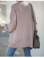 Cardigan Feminino de Tricot Alongado Bege 2