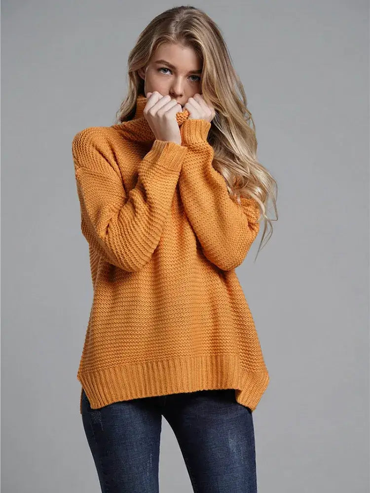 Suéter Gola Alta Feminino Amarelo 3