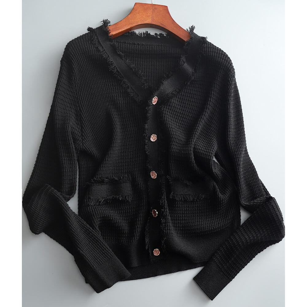 Cardigan Casual Feminino Preto