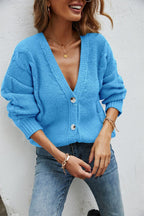 Cardigan Feminino Oversized de Tricot Azul 9