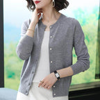 Cardigan Casual Feminino Cinza