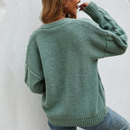 Cardigan Feminino Oversized de Tricot Verde 2