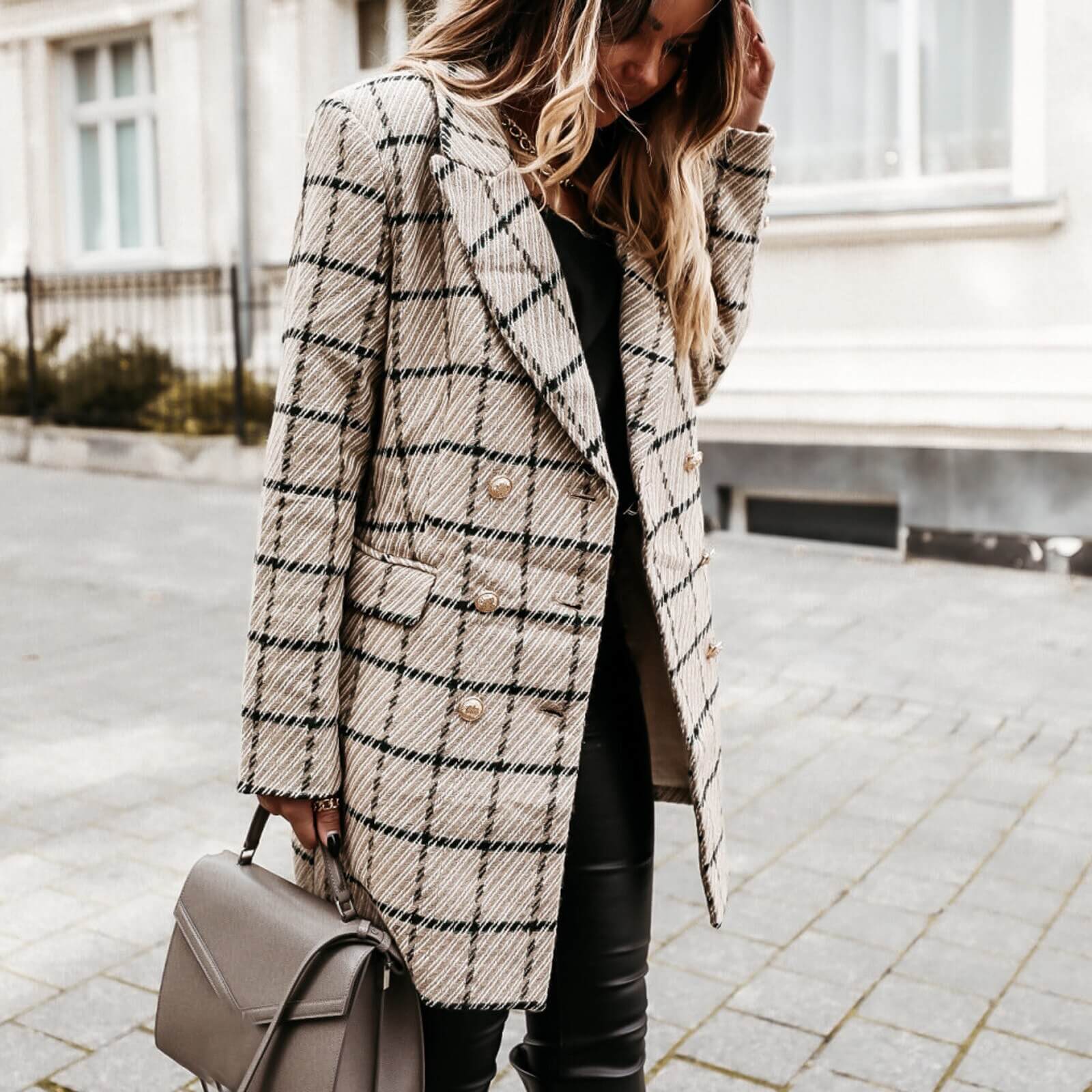 Casaco Feminino Casual Bege 2