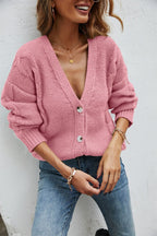 Cardigan Feminino Oversized de Tricot Rosa 8