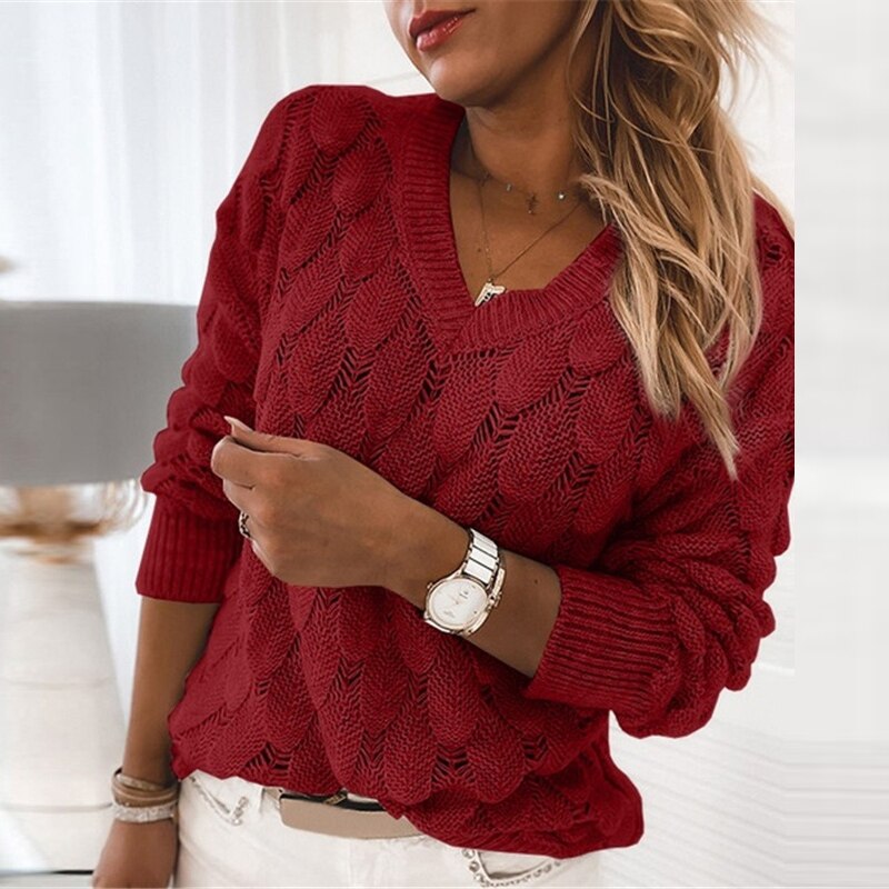 Suéter Feminino de Tricot Vermelho 6