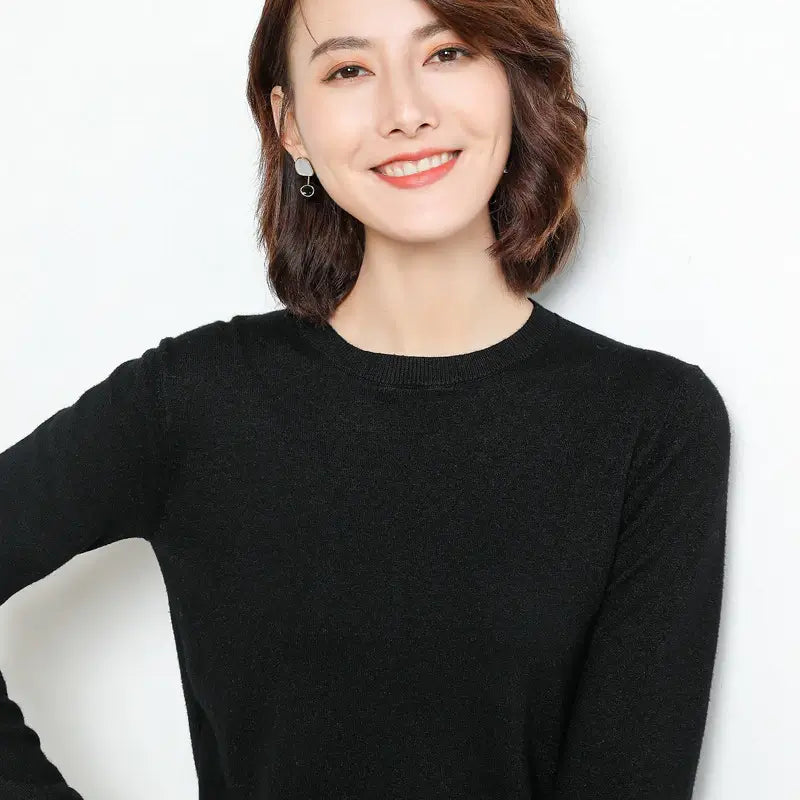 Suéter Feminino Casual Clássico Preto