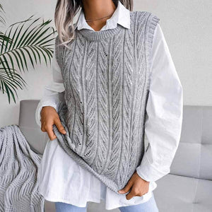 Colete Feminino de Tricot Cinza 2