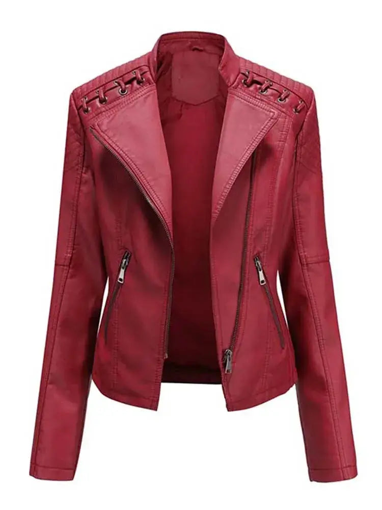 Jaqueta Feminina Biker Vermelho 6