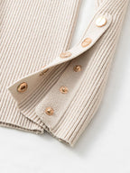 Suéter Casual Feminino Canelado Bege 8