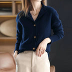 Cardigan Feminino com Botões Azul Marinho