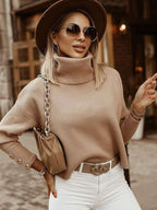 Suéter Feminino Gola Alta Bege 3