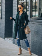 Cardigan Feminino Alongado Ponto Aberto Verde