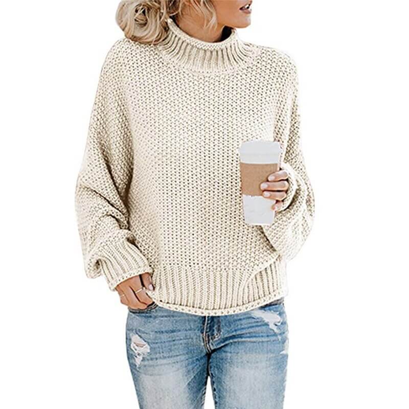 Suéter Feminino de Tricot Oversized Areia 5