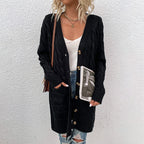 Cardigan Casual Alongado Feminino Preto
