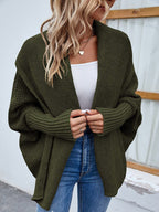 Cardigan Feminino de Tricot Ponto Aberto  Verde 1