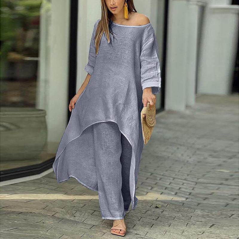 Conjunto de Linho Alongado Feminino