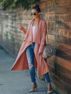 Cardigan Feminino Alongado Ponto Aberto Rose 2