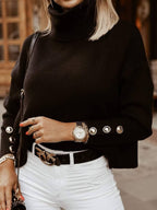 Suéter Feminino Gola Alta Preto 4