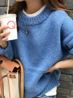 Suéter Feminino de Tricot Oversized Azul 4