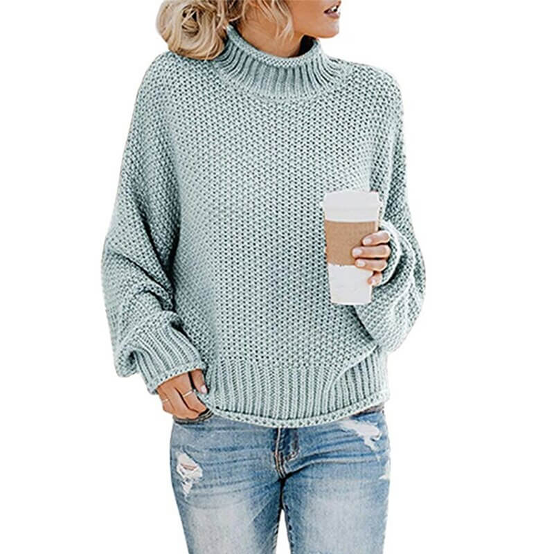 Suéter Feminino de Tricot Oversized Cinza Claro 7
